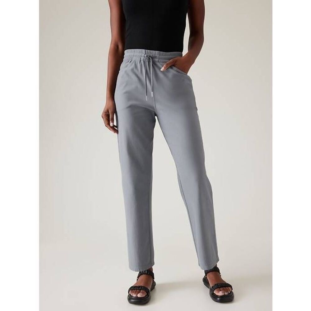 Athleta Farallon Grey Wide Leg Pants 2x Athleisure Basic Casual Minimalist Work